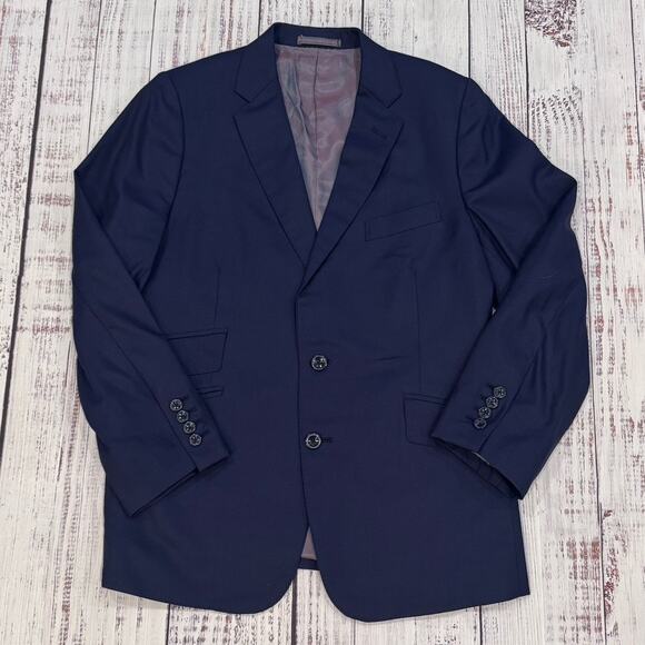 Holland & Sherry Other - Holland & Sherry Bespoke Navy Super 130s Wool Blazer 38R Double Vents